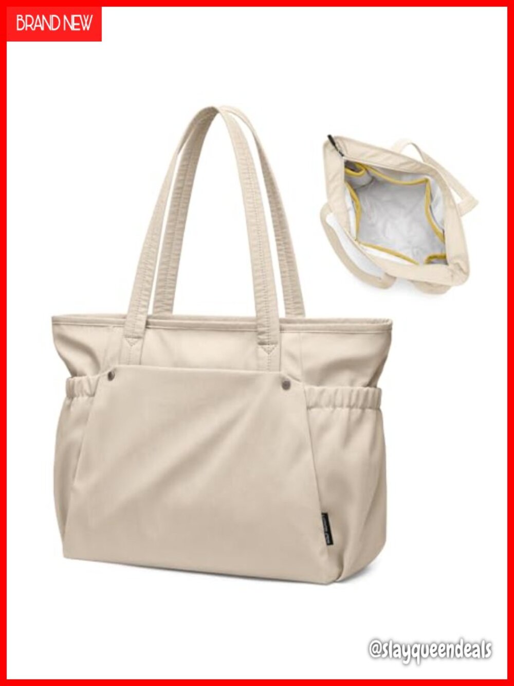 14Inch Laptop Tote Bag with Zipper Compartments for Work Travel Daily